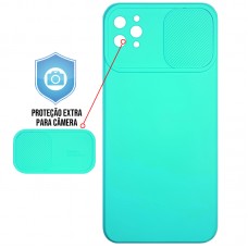 Capa para iPhone 12 Pro Max - Emborrachada Cam Protector Azul Claro